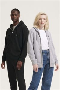 FELPA UNISEX FULL ZIP CON CAPPUCCIO